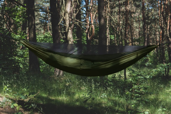 Hamak TigerWood Ważka V2 z Moskitierą Khaki Long 350 cm Single Zip