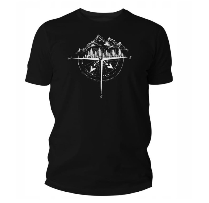 Koszulka T-shirt TigerWood Róża Wiatrów Czarna