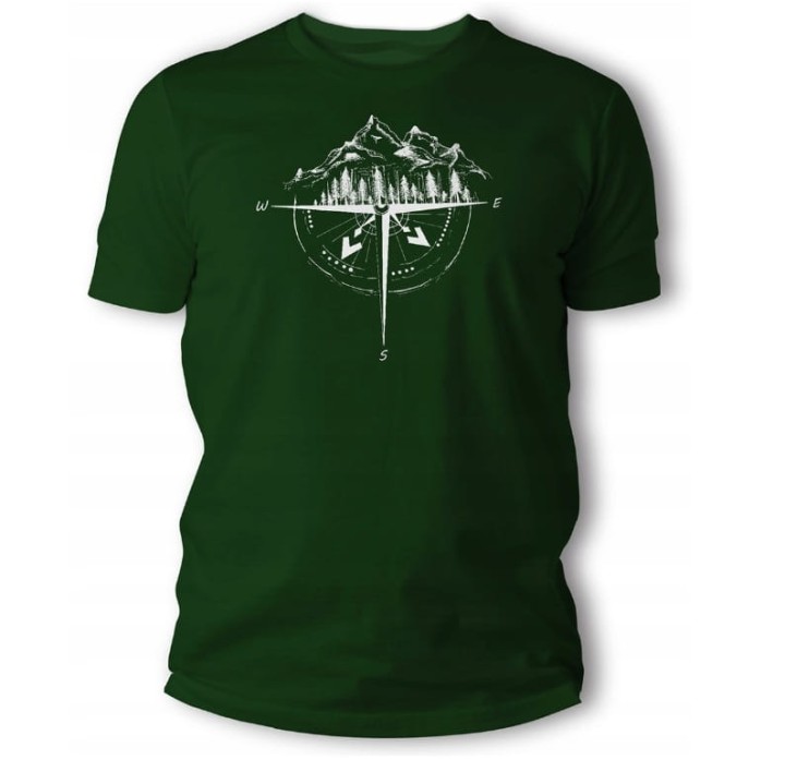 Koszulka T-shirt TigerWood Róża Wiatrów Zielony