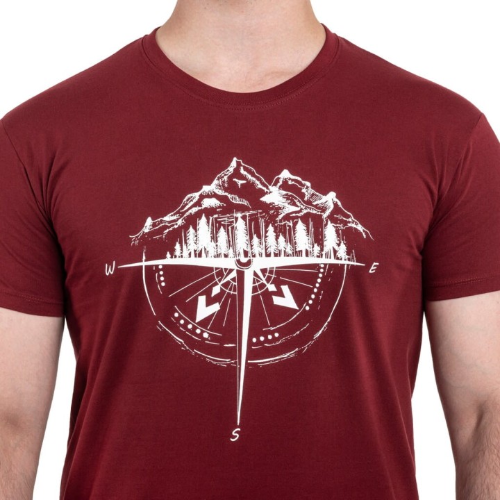 Koszulka T-shirt TigerWood Róża Wiatrów Bordowa