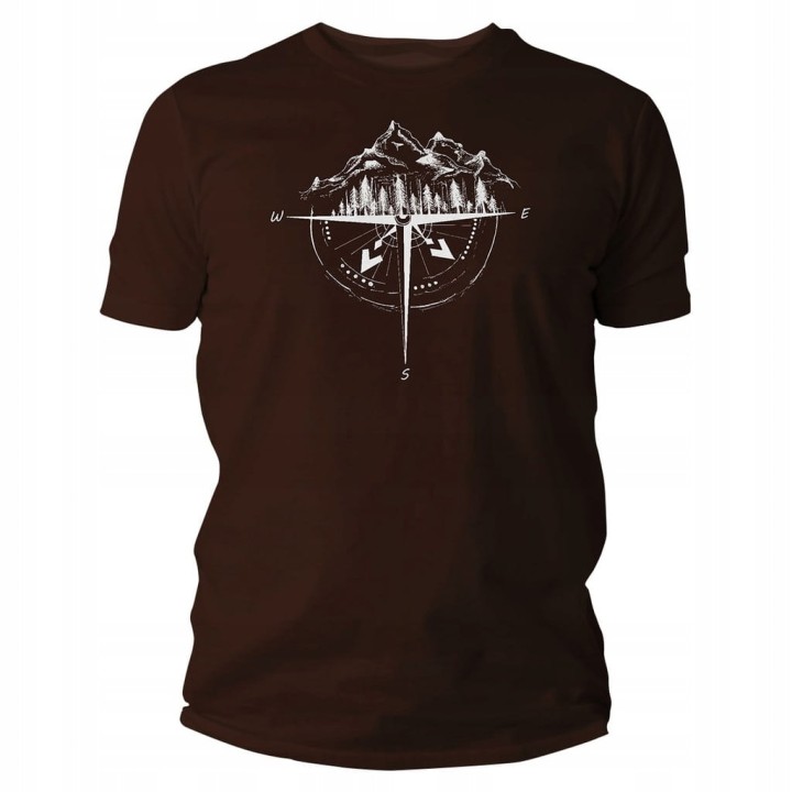 Koszulka T-shirt TigerWood Róża Wiatrów Brązowa
