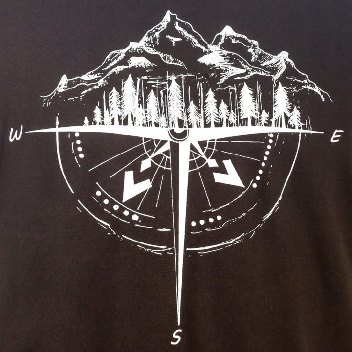 Koszulka T-shirt TigerWood Róża Wiatrów Brązowa