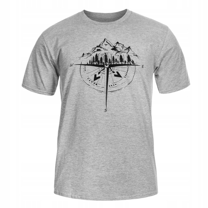Koszulka T-shirt TigerWood Róża Wiatrów Jasno Szara