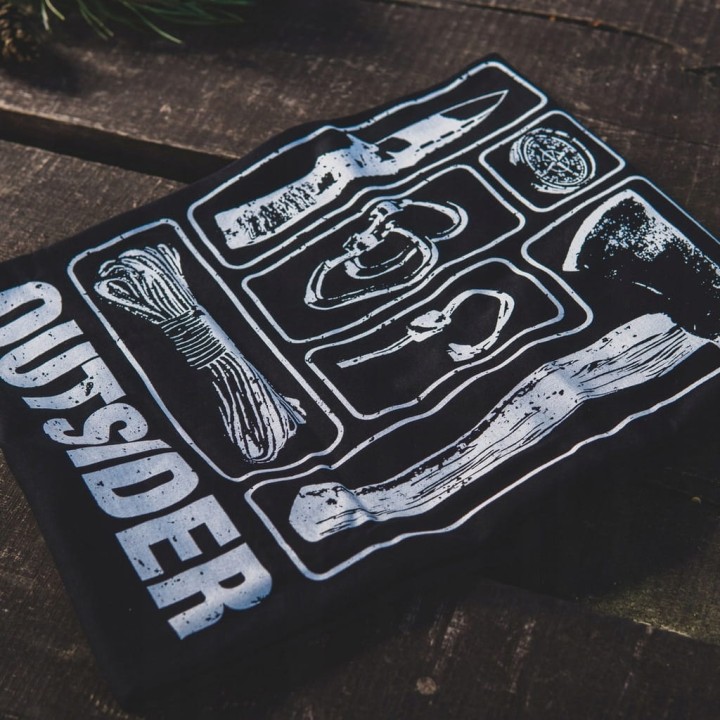 Koszulka Męska T-shirt TigerWood Outsider Czarna