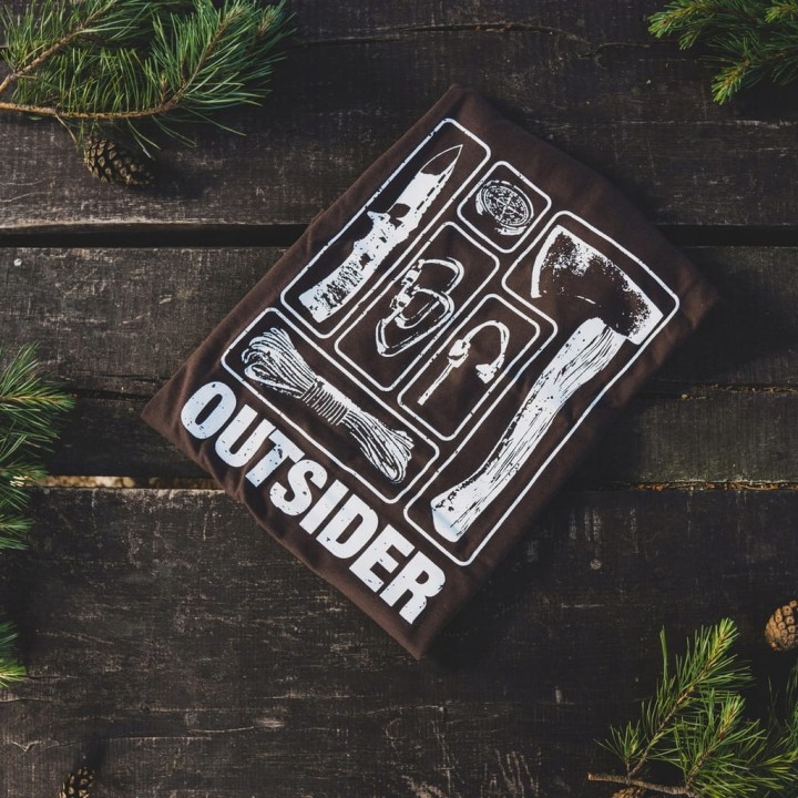 Koszulka Męska T-shirt TigerWood Outsider Brązowa