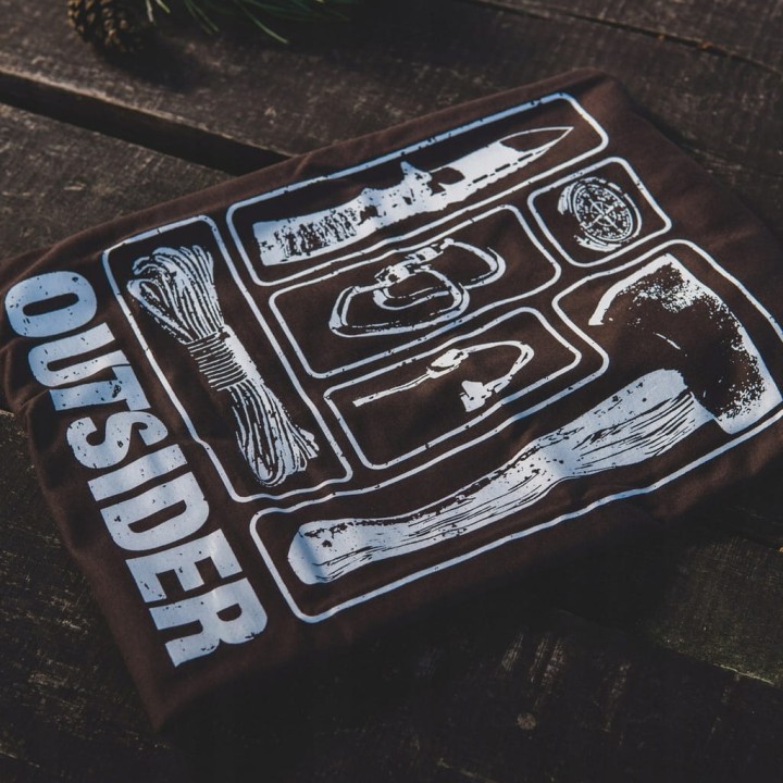 Koszulka Męska T-shirt TigerWood Outsider Brązowa