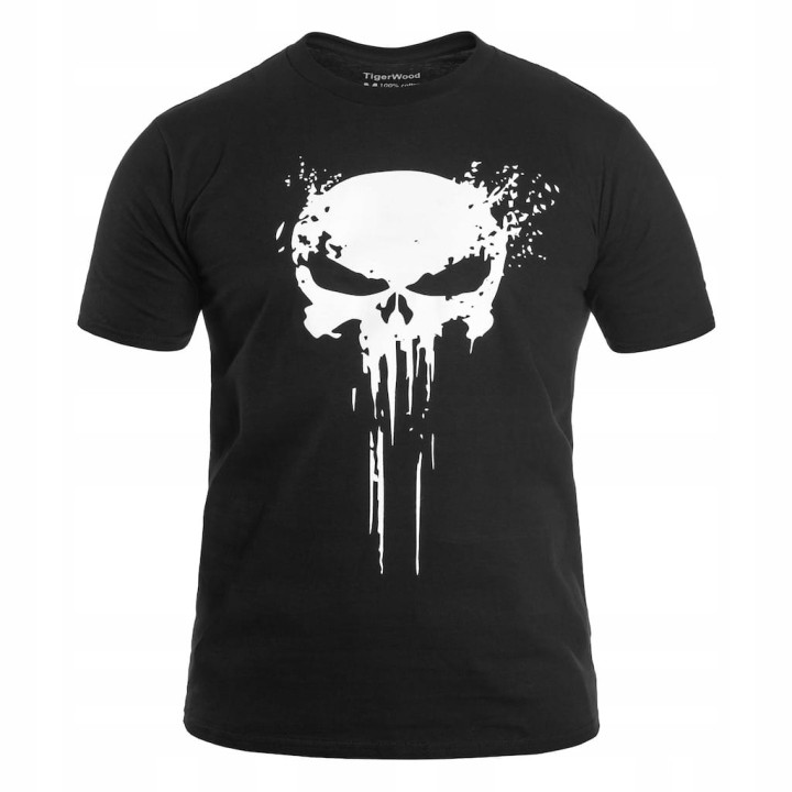 Koszulka Męska T-shirt TigerWood Punisher Czarna