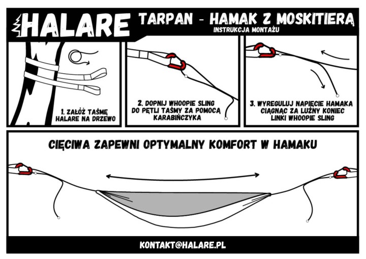 Hamak z moskitierą Halare Tarpan Khaki