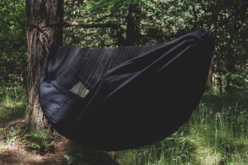 Hamak Obozowy TigerWood Niedźwiedź z Moskitierą Czarny Long 350 cm