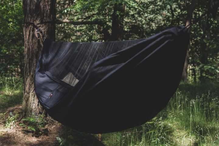 Hamak Obozowy TigerWood Niedźwiedź z Moskitierą Czarny Long 350 cm