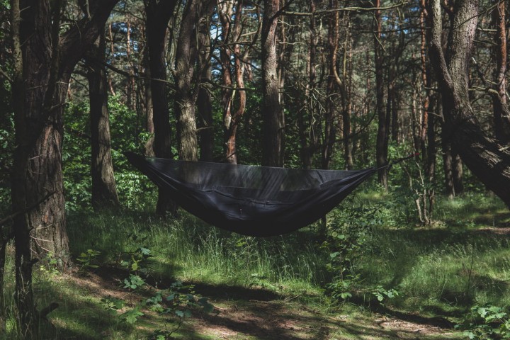 Hamak Obozowy TigerWood Niedźwiedź z Moskitierą Czarny Long 350 cm