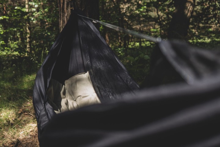 Hamak Obozowy TigerWood Niedźwiedź z Moskitierą Czarny Long 350 cm