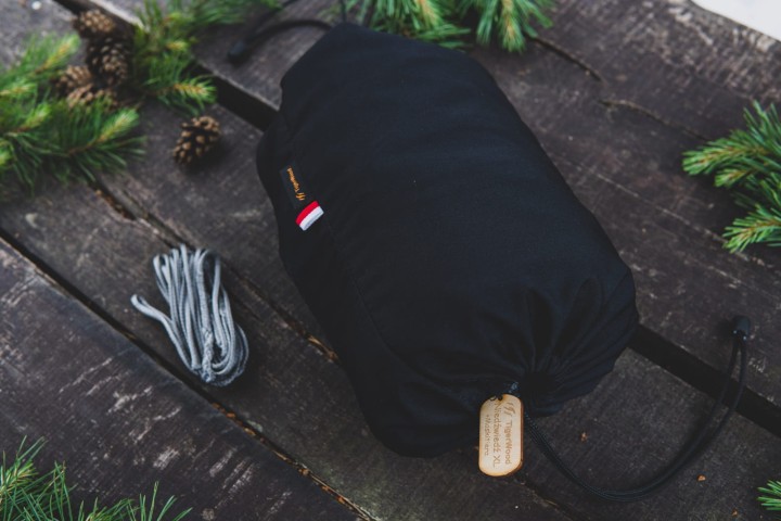 Hamak Obozowy TigerWood Niedźwiedź z Moskitierą Czarny Long 350 cm