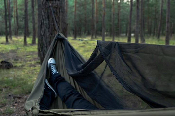 Hamak Kempingowy TigerWood Bizon z Moskitierą Olive Long 350 cm