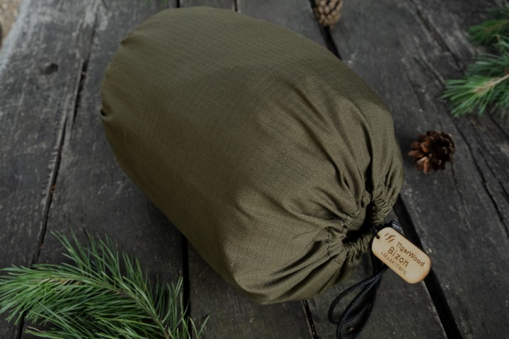 Hamak Kempingowy TigerWood Bizon z Moskitierą Olive Long 350 cm
