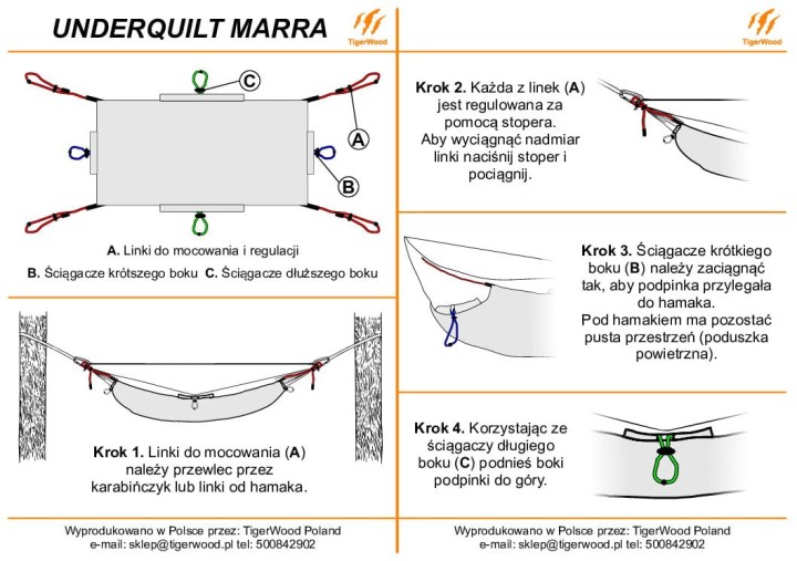 Podpinka hamakowa TigerWood Underquilt Marra 4.0 Rescue 230 cm