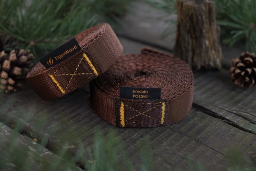 Taśmy do mocowania hamaka TigerWood - Brown 25x3000