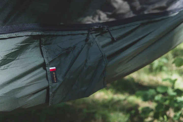 Hamak Lekki TigerWood Ważka V2 z Moskitierą Zielony Single Zip