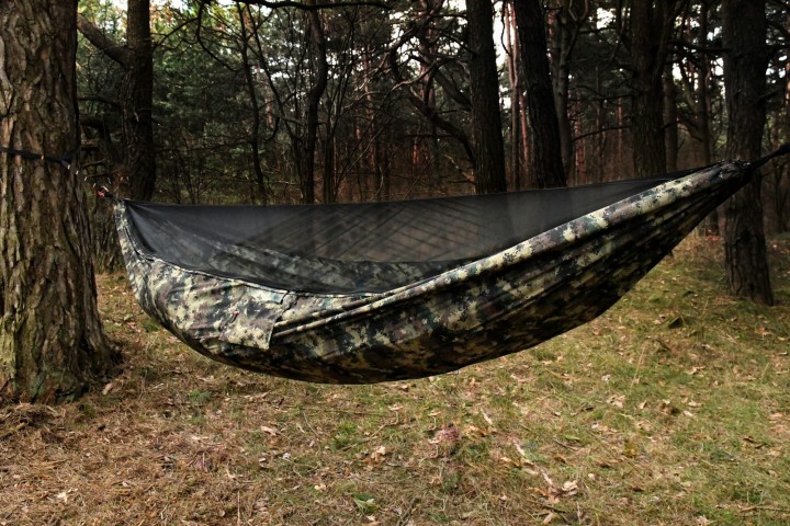 Hamak TigerWood Lekki Ważka V2 Camo – z Moskitierą Single Zip