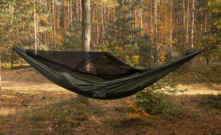 Hamak TigerWood Ważka V2 Khaki z Moskitierą Long 350 cm Pocket