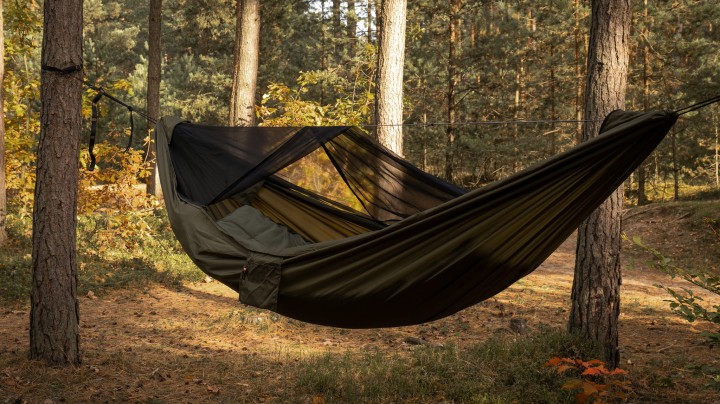Hamak TigerWood Ważka V2 Khaki z Moskitierą Long 350 cm Pocket