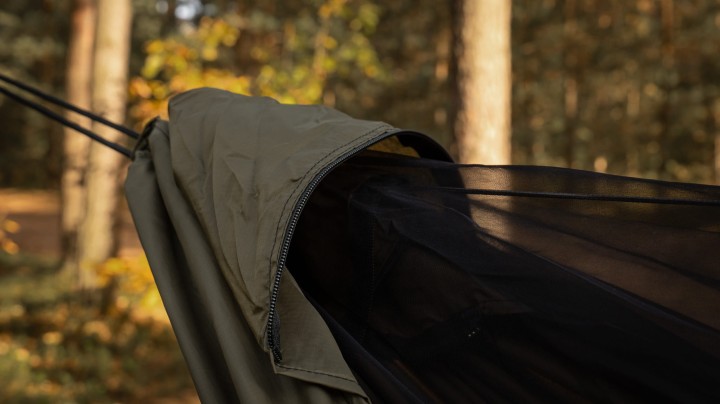 Hamak TigerWood Ważka V2 Khaki z Moskitierą Long 350 cm Pocket