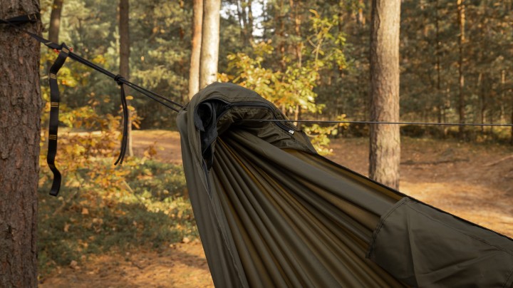 Hamak TigerWood Ważka V2 Khaki z Moskitierą Long 350 cm Pocket
