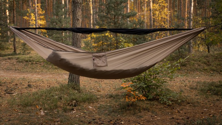 Hamak TigerWood Ważka V2 Pustynny z Moskitierą Long 350 cm Double Zip
