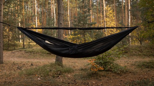 Hamak TigerWood Ważka V2 Czarny z Moskitierą Long 350 cm Double Zip