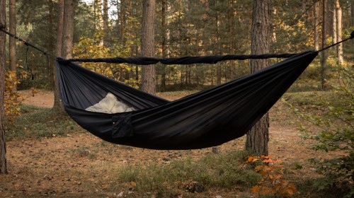 Hamak TigerWood Ważka V2 Czarny z Moskitierą Long 350 cm Double Zip