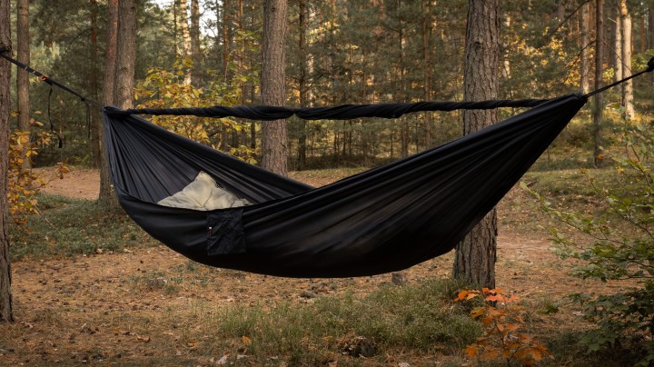 Hamak TigerWood Ważka V2 Czarny z Moskitierą Long 350 cm Double Zip